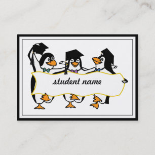 Cartão De Contato Pinguins graduados com faixa