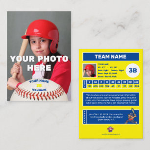 Cartão De Contato Placa Comercial de Baseball Amarelo de Trás - Esta