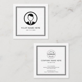 Cartão De Contato Placa de chamada branca Elegante com script preto