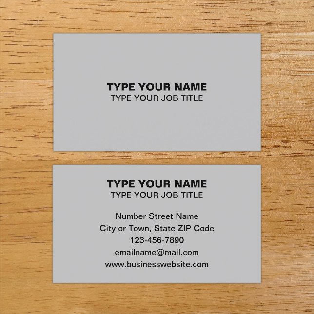 Cartão De Contato Placa de Chamada de Cinza de Texto Simples (Plain texts design gray calling card.)