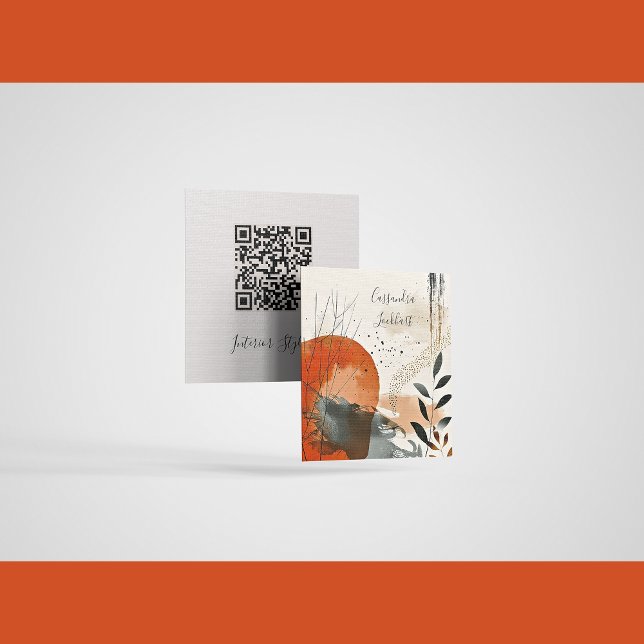 Cartão De Contato Placa de Chamada de Código QR Abstrato de Paisagem (Criador carregado)