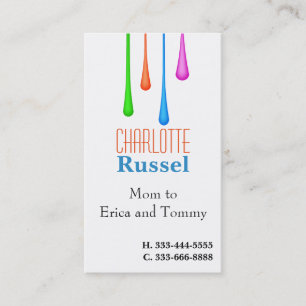 Cartão De Contato Placa de chamada de Mamãe de paint Drivers