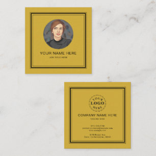 Cartão De Contato Placa de chamada Dourada M elegante com script pre
