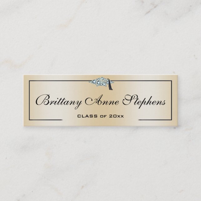 Cartão De Contato Placa de Chamada Dourada Rosa Boné Estável Diamond (Frente)