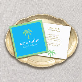 Cartão De Contato Placa de Chamada Palm Tree Square de Propriedades