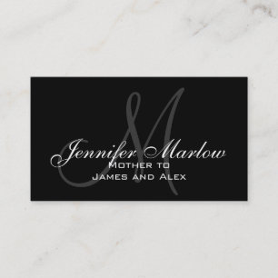 Cartão De Contato Placa de Chamada Personalizável de Mamãe Monogra