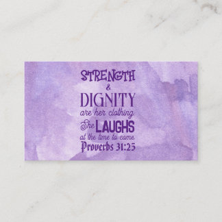 Cartão De Contato Placa de Chamada Proverbs 31:25-26, Pass on Note,