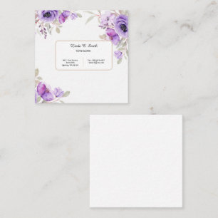 Cartão De Contato Placa de Chamada Quadrada - Floral Puro