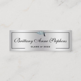 Cartão De Contato Placa de Chamada Silver 2 do Boné de Formando Está