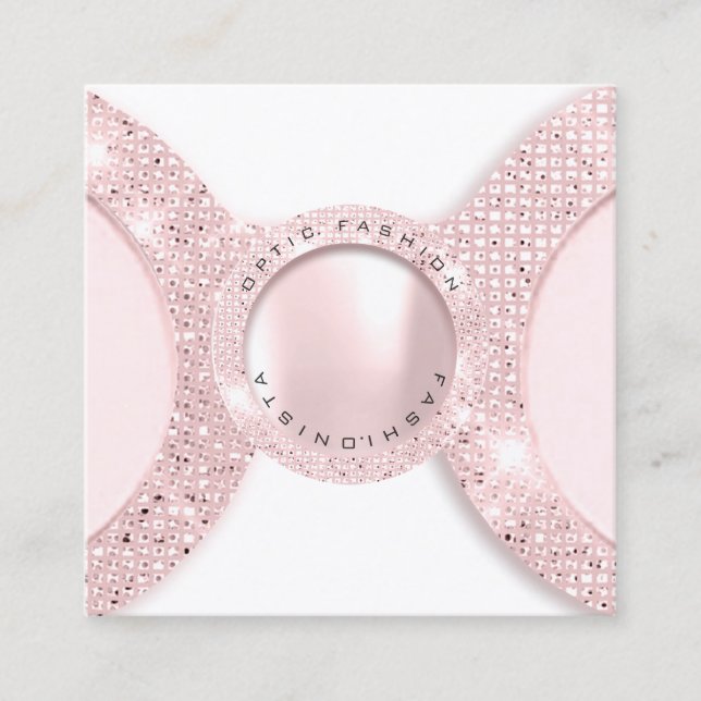 Cartão De Contato Placa de Compromisso com Rosa Óptica com pérolas (Frente)