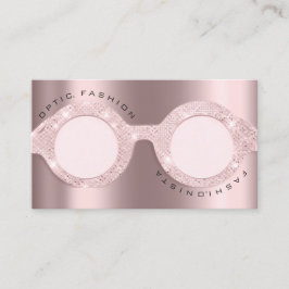 Cartão De Contato Placa de compromisso Óptica Rosa de brilho metálic
