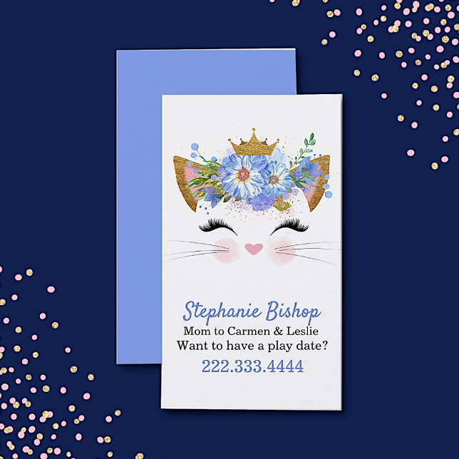 Cartão De Contato Placa de Data de Reprodução da Mamãe Princesa (Criador carregado)