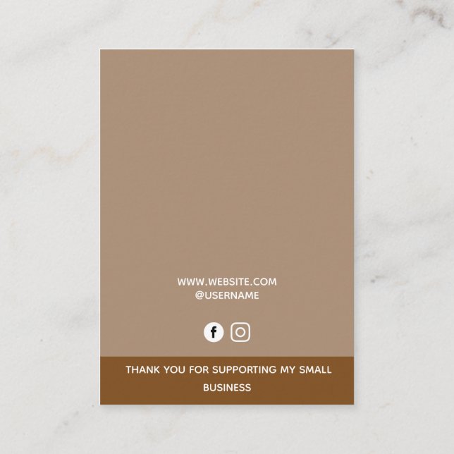 Cartão De Contato Placa de exibição Boho Terracotta Jewelry Earrings (Verso)