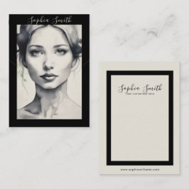 Cartão De Contato Placa de Exibição de Colar de Ilustração Feminina