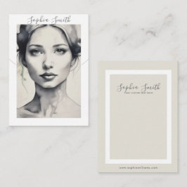 Cartão De Contato Placa de Exibição de Colar de Ilustração Feminina