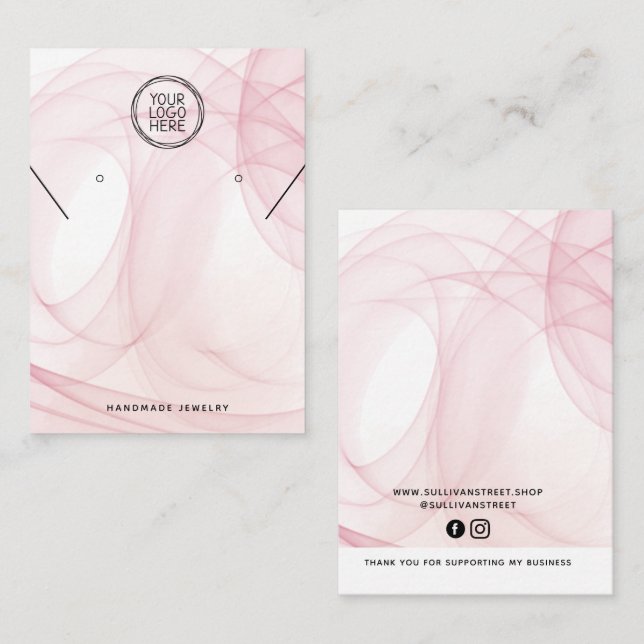 Cartão De Contato Placa de exibição de gravações de colar de aquarel (Frente/Verso)