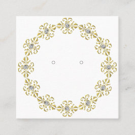 Cartão De Contato Placa de Exibição de Texto "Dourada" com Extremida