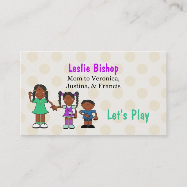 Cartão De Contato Placa de Mamãe Personalizada Colorida Doce (Frente)