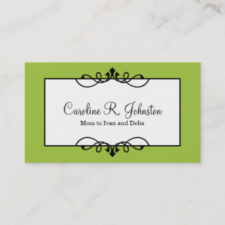 Cartão De Contato Placa de mamãe personalizada de quadro clássico de