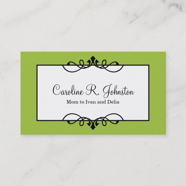 Cartão De Contato Placa de mamãe personalizada de quadro clássico de (Frente)