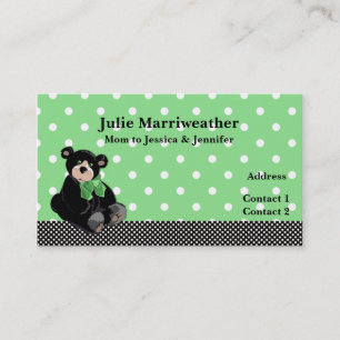 Cartão De Contato Placa de Mamãe Personalizada do Urso na moda
