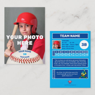 Cartão De Contato Placa de Negociação de Baseball Blue Back - Estatí