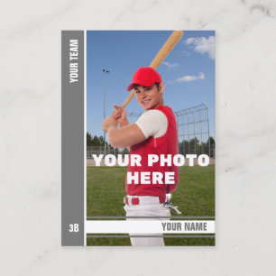 Cartão De Contato Placa de Negociação de Baseball em Faixa de cinzas