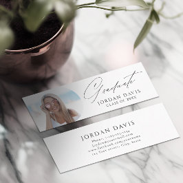 Cartão De Contato Placa de Nome do Formando de Fotografia de Script 