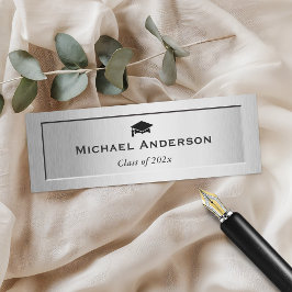 Cartão De Contato Placa de nome para graduação do Mais velho Silver