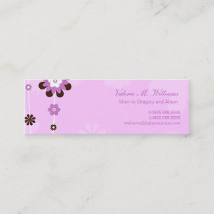 Cartão De Contato Placas de Mamãe de Flores Rosa