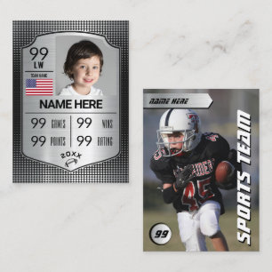 Cartão De Contato Placas para jogadores de futebol do Silver Shield