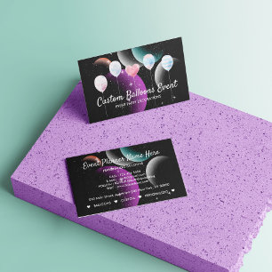 Cartão De Contato Planejador de festa de evento brilhante preto deco
