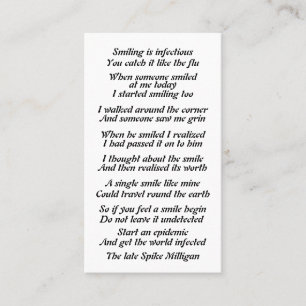 Cartão De Contato Poema astucioso sobre