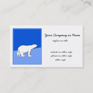 Cartão De Contato Polar Bear Mãe e Pintura em Cubo - Arte Selvagem