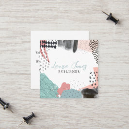 Cartão De Contato Praça do Editor de Colagem de Artes abstrato