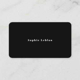 Cartão De Contato Preto e Branco Simples e Minimalista