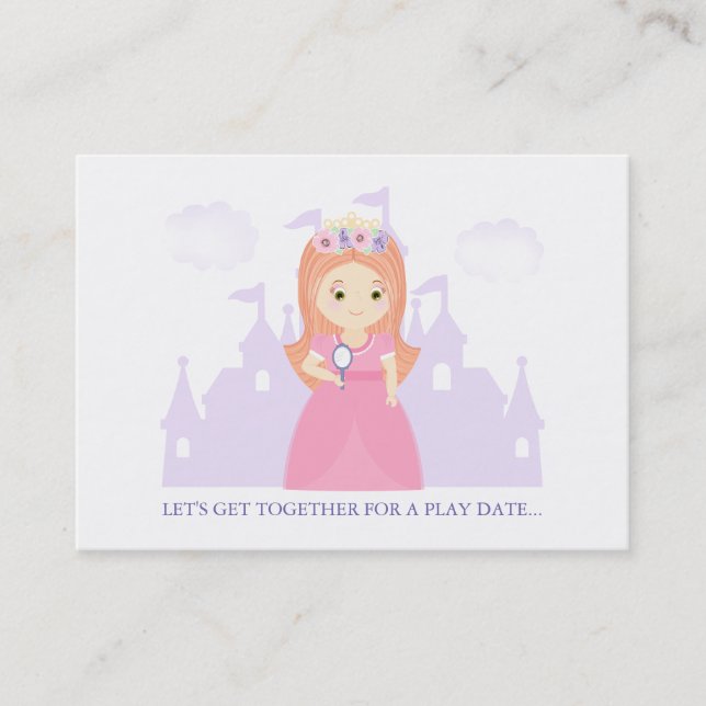 Cartão De Contato Princesa e seu Espelho Mágico - Data da Brincadeir (Frente)