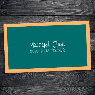 Cartão De Contato Professora Substituta de Chalkboard