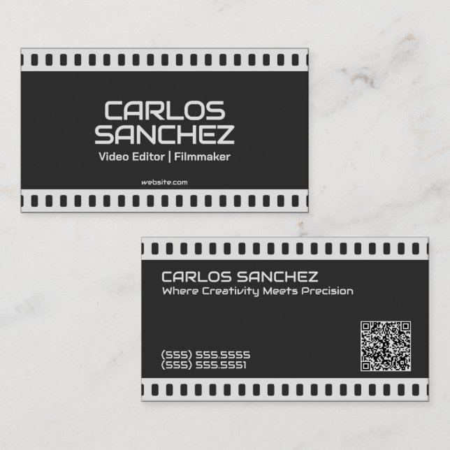 Cartão De Contato QR Personalizado do Fabricante de Arquivos do Vide (Frente/Verso)