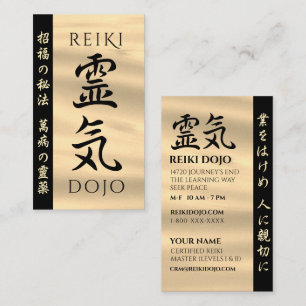 Cartão De Contato Reiki 霊 気 Energia Caligráfica Japonesa