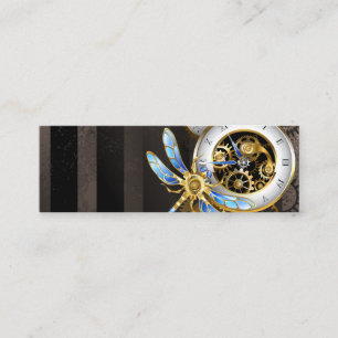 Cartão De Contato Relógio Steampunk com Dragonfly Mecânica