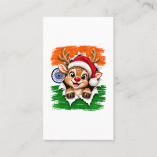 Cartão De Contato Rena de Natal Indiana