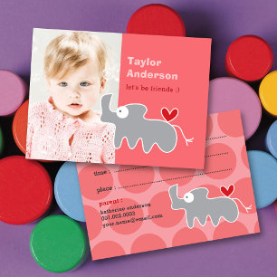 Cartão De Contato Rinoceronte-Foto-Cinza Rinoceronte-Foto-Criança