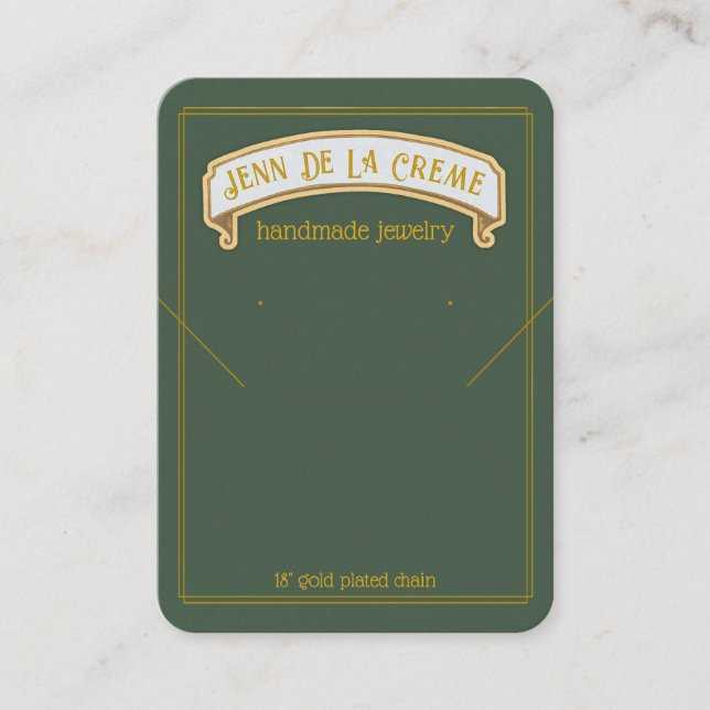 Cartão De Contato Sahara Nights Green Jewelry Display (Frente)