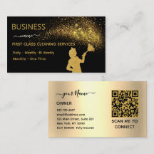 Serviço de Limpeza Código QR Dama Brilho Dourado N