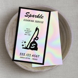 Cartão De Contato Serviço Holográfico de Limpeza de Vácuo