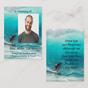 Cartão De Contato Serviço Memorial Ondas de Surf Água