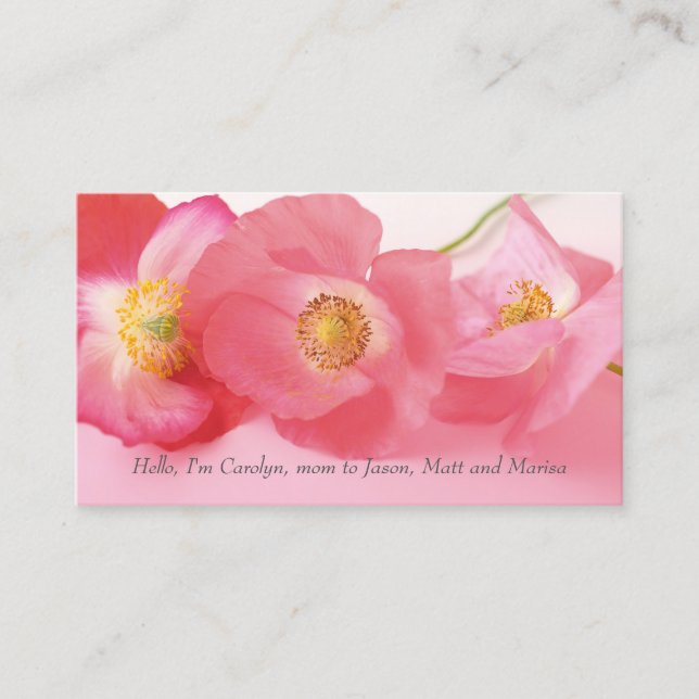 Cartão De Contato Shirley faz cocô em mamãe próxima (Frente)