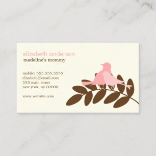 Cartão De Contato Silhuetas do pássaro do jardim