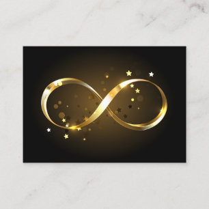 Cartão De Contato Símbolo Infinity do ouro